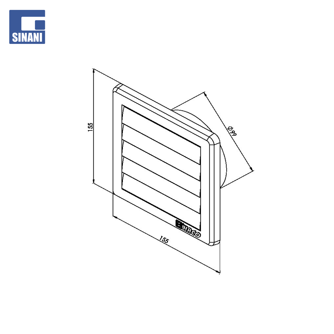 Grilë plastike me gravitet 150x150x100
