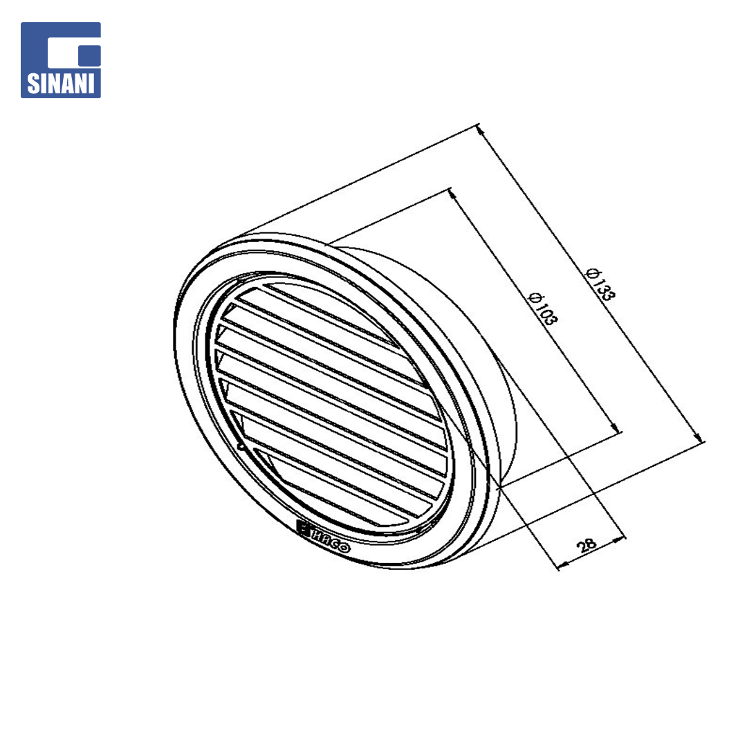 Grilë inoksi e rrumbullakët 110
