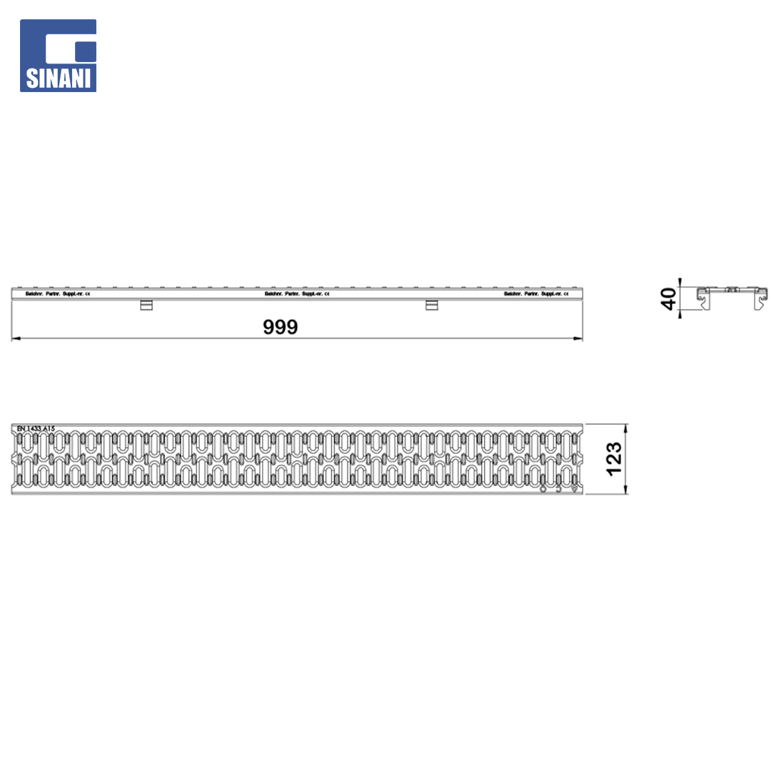 Kapak zingato Drainlock për kanalinë V 100 Multiline