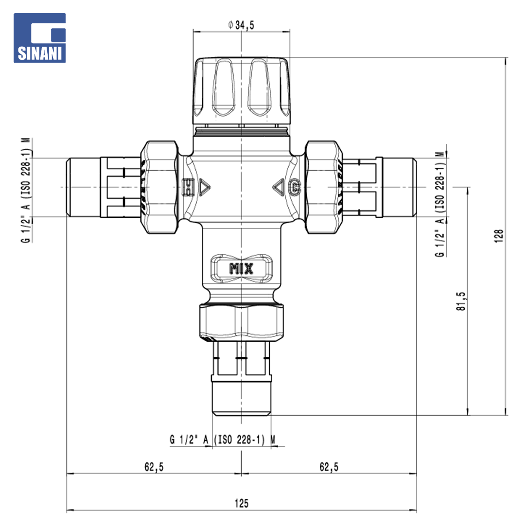 Rregullator termostatik paneli ¾"