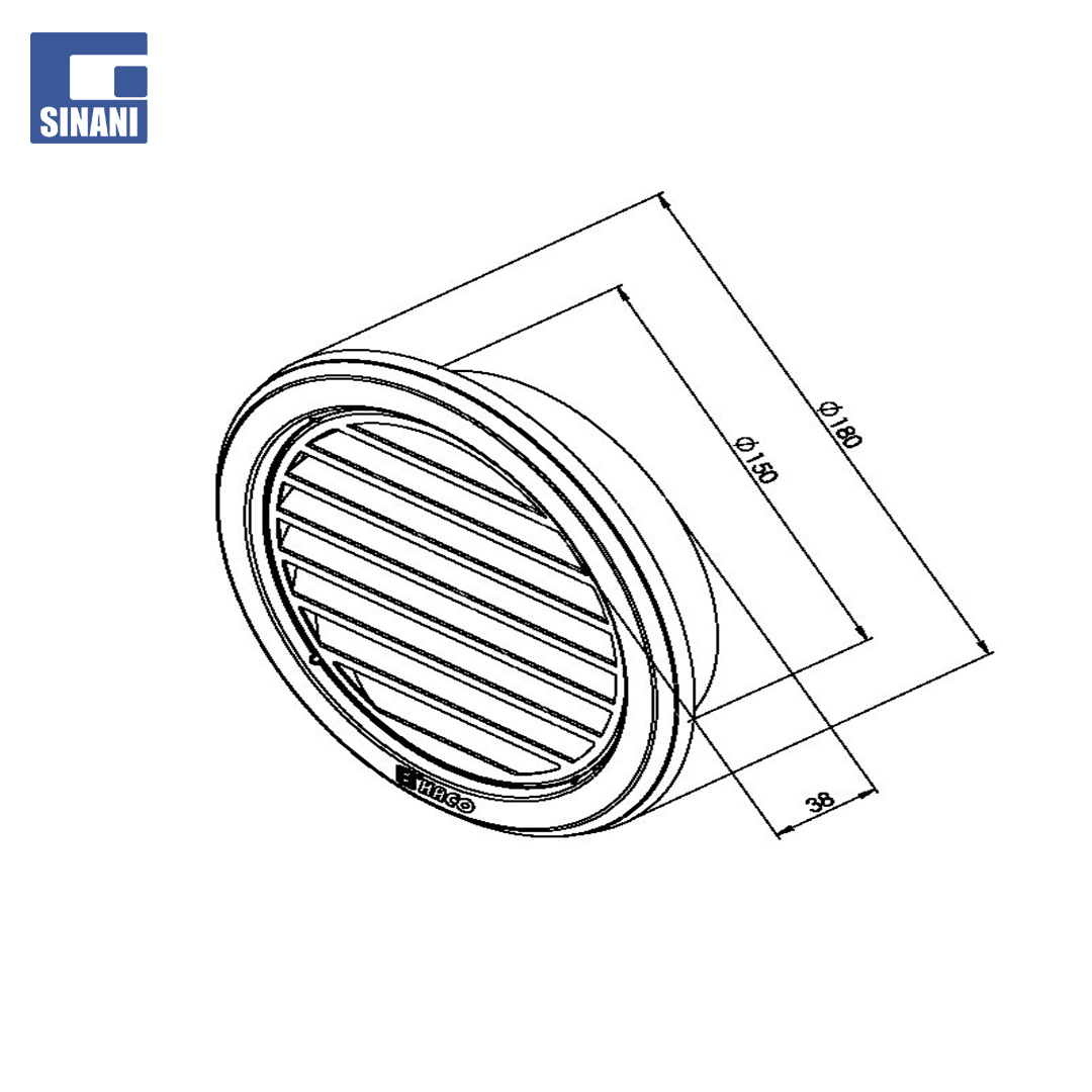 Grilë inoksi e rrumbullakët 150