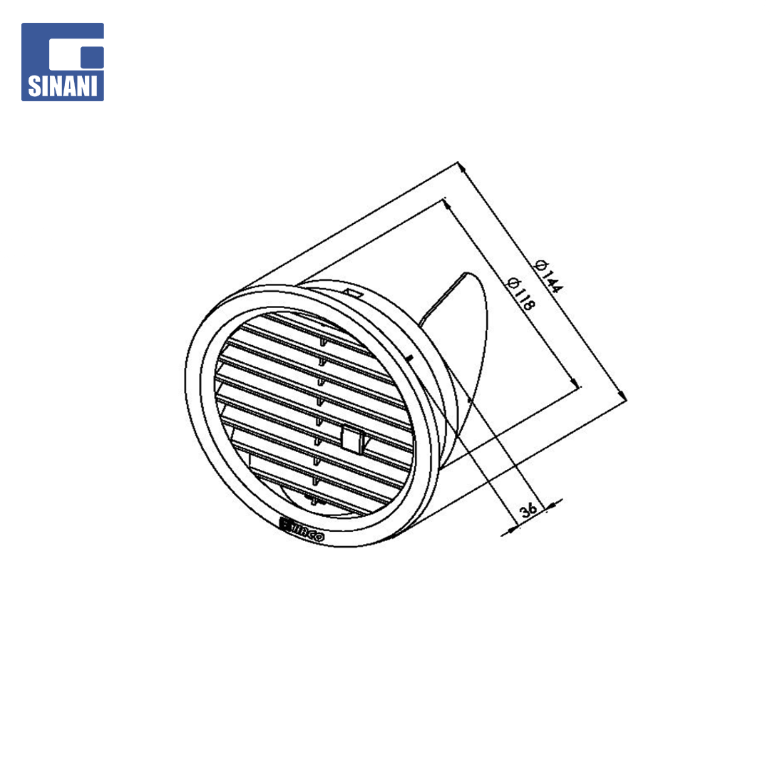Grilë plastike rrethore me mbyllje 125