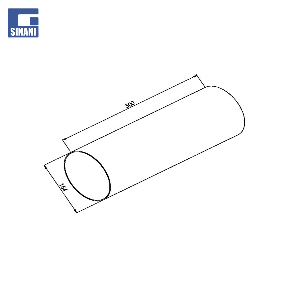 Tub plastik i rrumbullakët 154x500