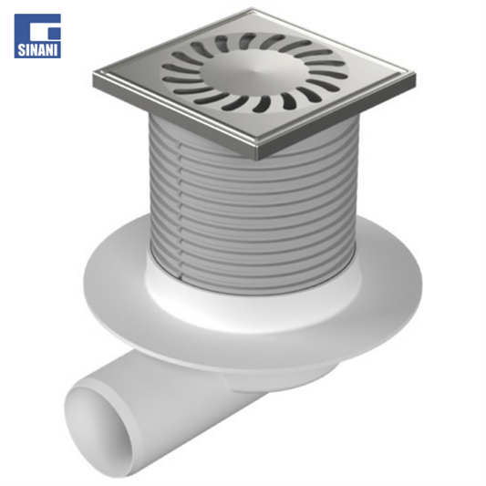 Piletë dyshemeje universale horizontaleDN 50/95 me grilë inoksi