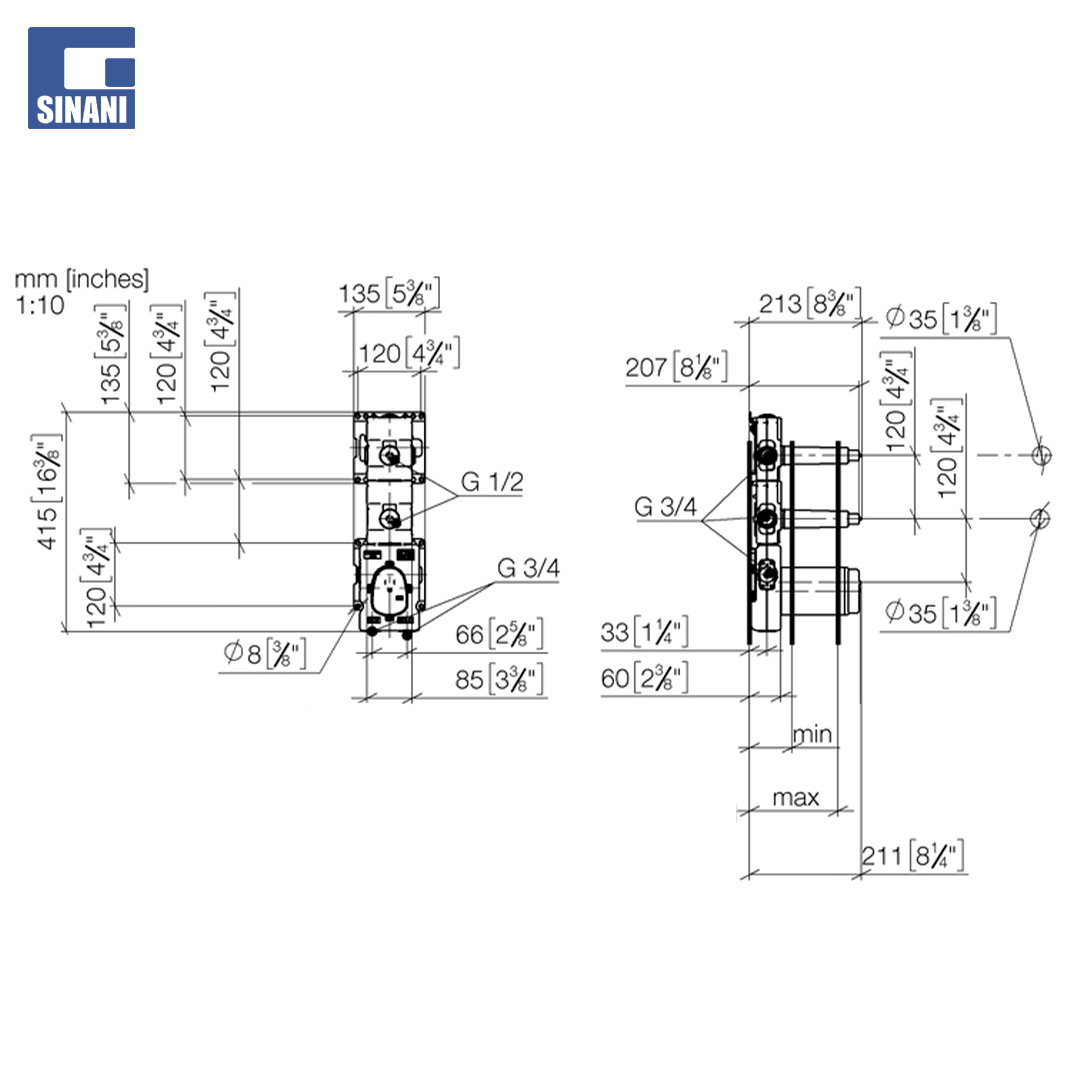Modul termostatik inkaso xTOOL me 2 valvola