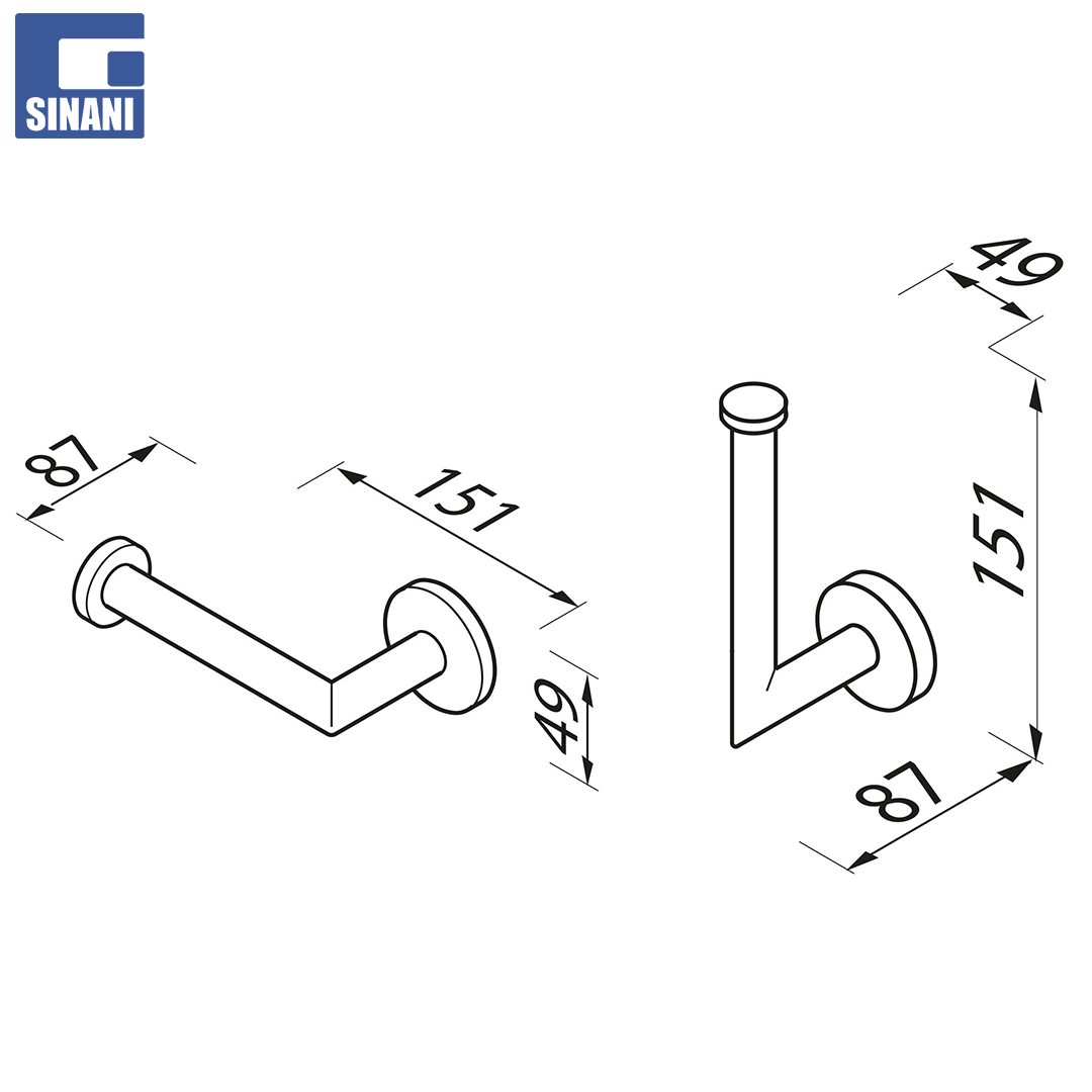 Mbajtëse letre higjienike Nemox inoks i fshirë
