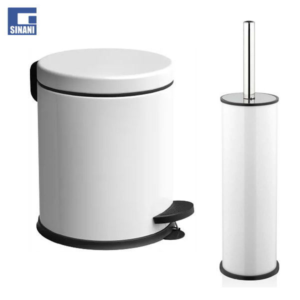 Set kosh 5 litra dhe furçë WC-je e bardhë