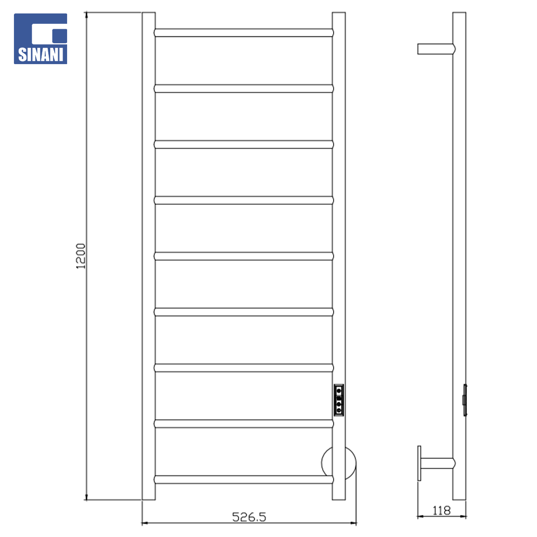 Radiator tualeti elektrik rrethor Timer 120x50 105W