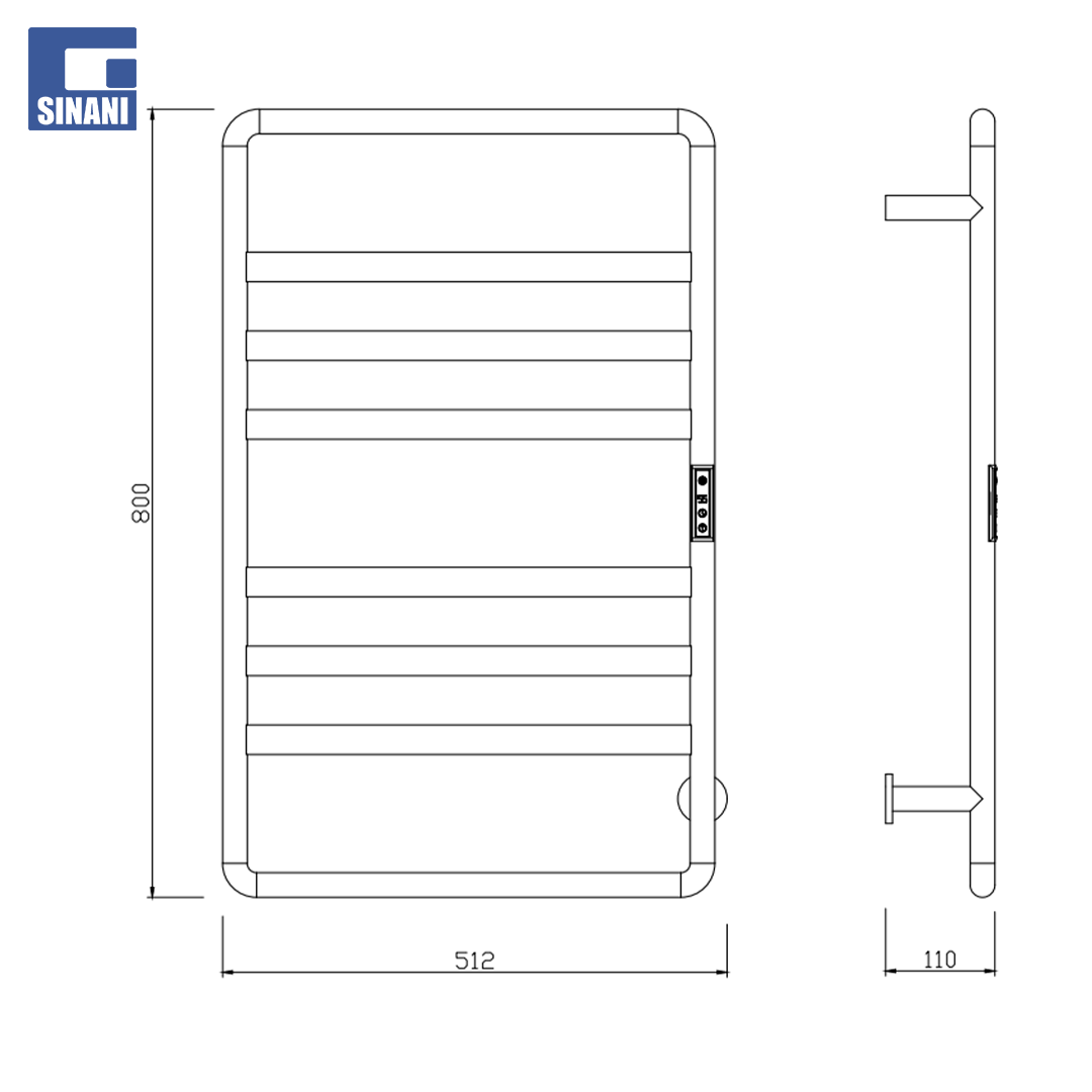 Radiator tualeti elektrike Smart 800x500 100W