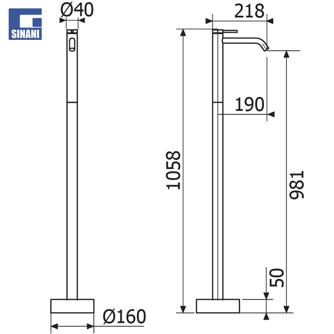 Grup lavamani nga dyshemeja Logica ,Brushed Copper
