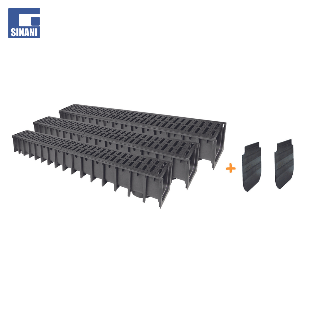 Kit DIY me 3 kanalina 1m me grilë gize 100x100 me 2 tapa dhe karton