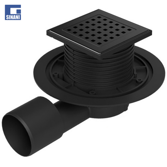 Piletë dyshemeje universale Neptun horizontale me grilë Gate dhe fllanxhë inoksi e zezë