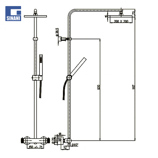 Kollonë dushi termostatike Fluxio