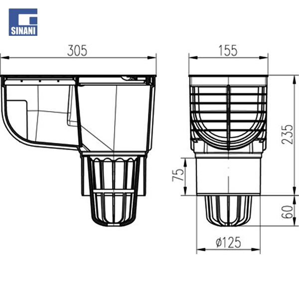 Piletë shiu me pusetë Ø125 mm