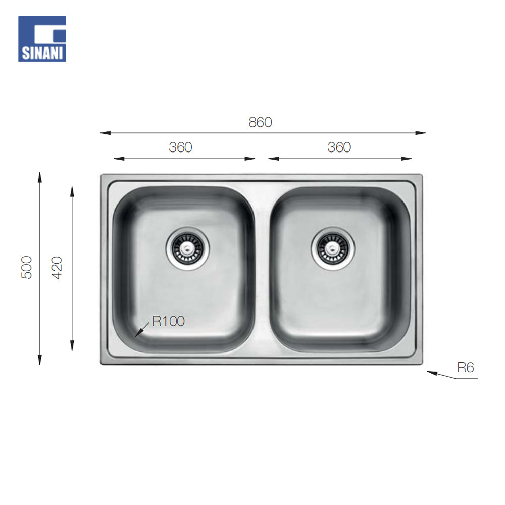 Lavapjate inoksi Classic 2V