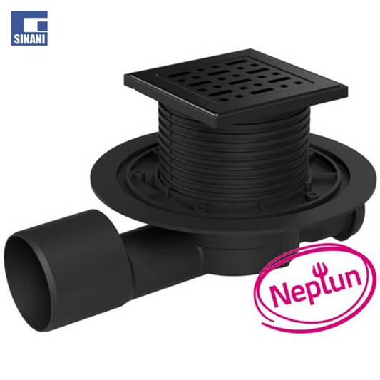 Piletë dyshemeje horizontale Neptun dhe grilë inoksi Face e zezë