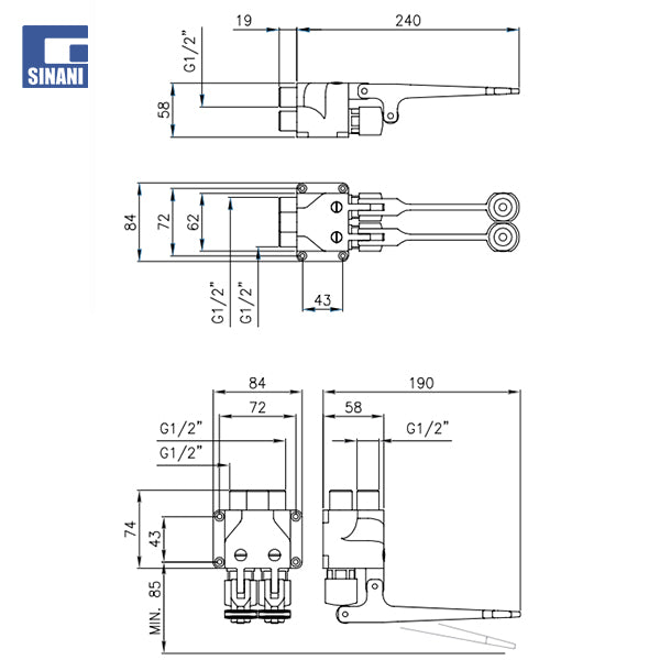 Grup me dy pedale dyshemeje / muri