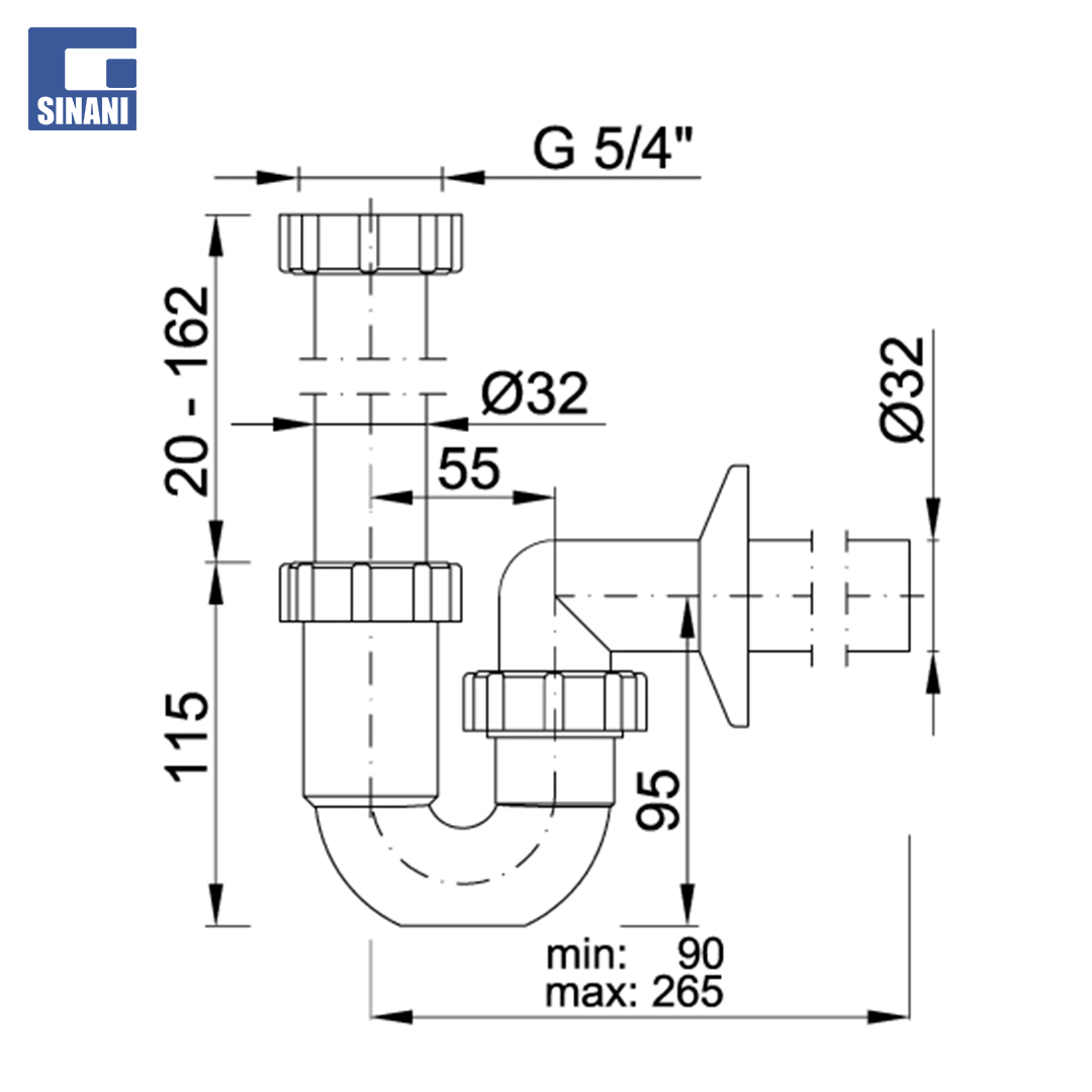 Sifon lavamani Ø32