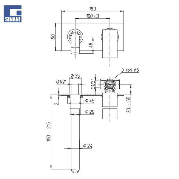 Grup lavamani muri Dax R me piastër