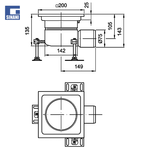 Pilete inoksi horizontale Gully 218 ACO Hygienic