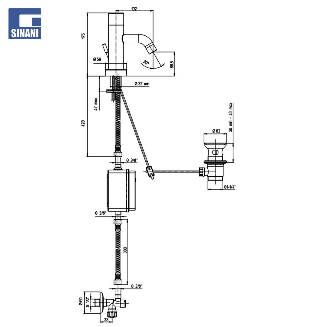 Grup lavamani me fotoelement Cox