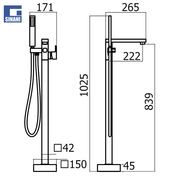 Kollonë vaske dyshemeje Quadra