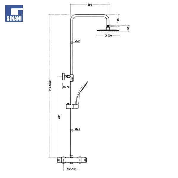 Kollonë dushi termostatike Fusion