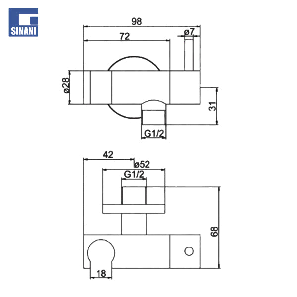 Rubinetë me suport për shataf Round-XL