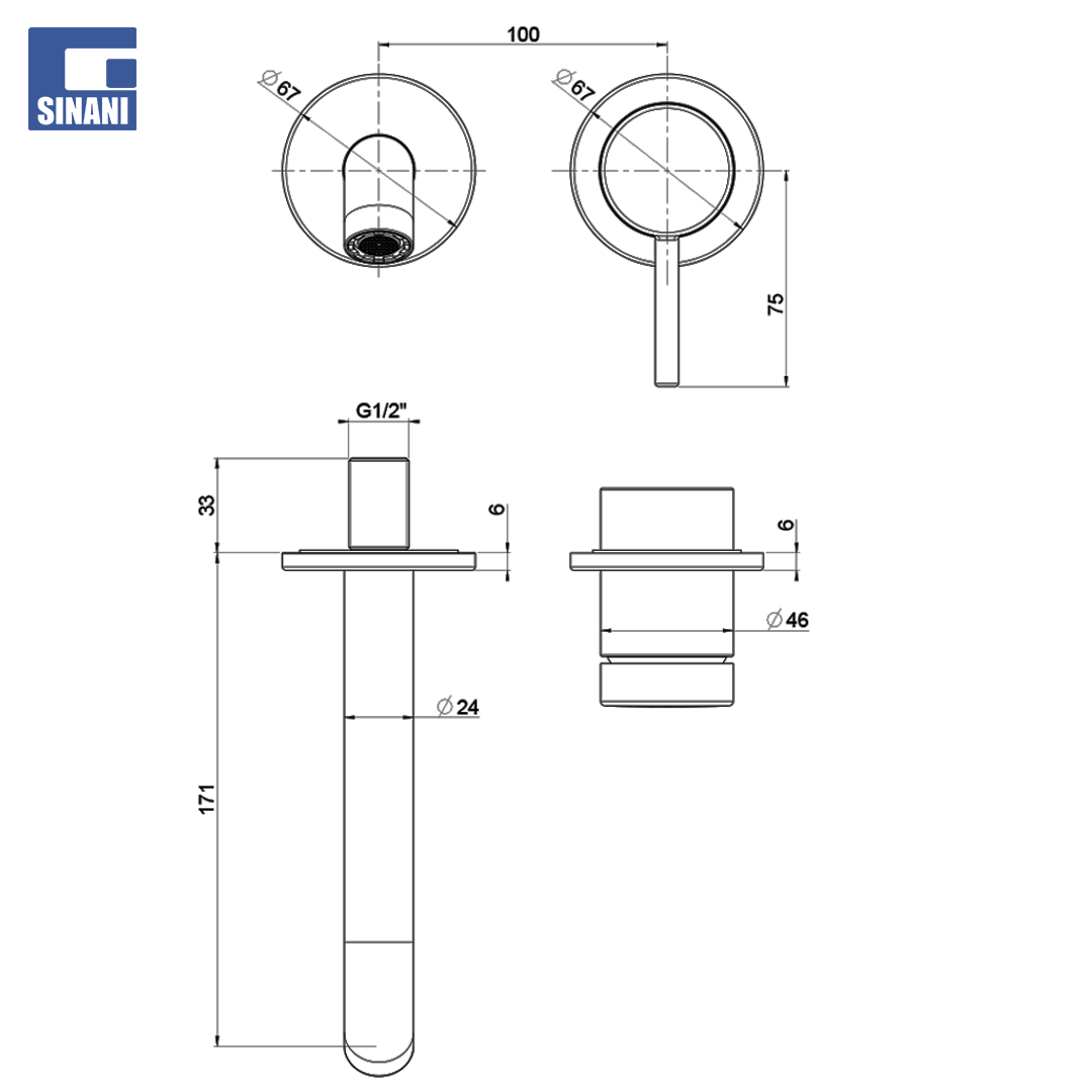 Grup lavamani muri inkaso Cox Omnibox Stone Platin Satin