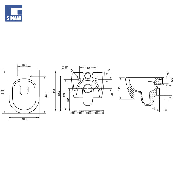 Set tualeti sospezo Rondo rimout