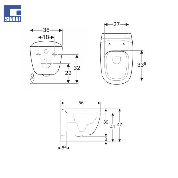 Set tualeti Citterio rimfree