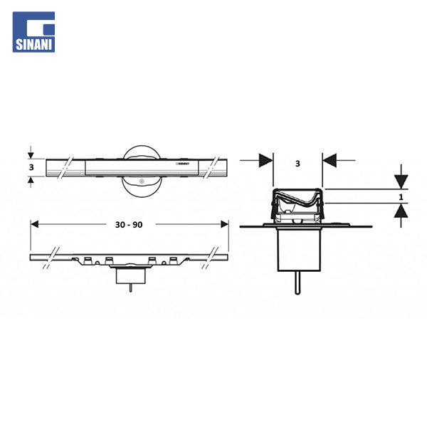 Kanalinë CleanLine50 Brushed Inox 30-90 cm