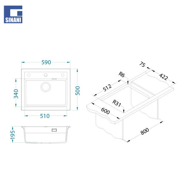 Lavapjatë graniti Atrox 30