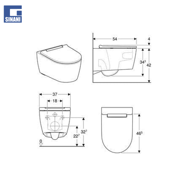 Set tualeti sospezo ONE rimfree TurboFlush
