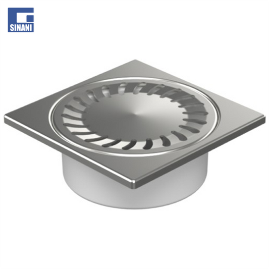 Piletë dyshemeje vertikale Ø50/55 me grilë inoksi Sun