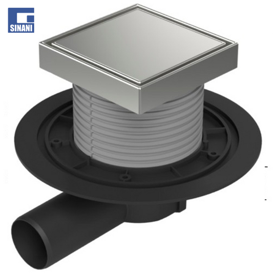 Piletë dyshemeje horizontale Ø50 me kornizë dhe grilë inoksi Steel