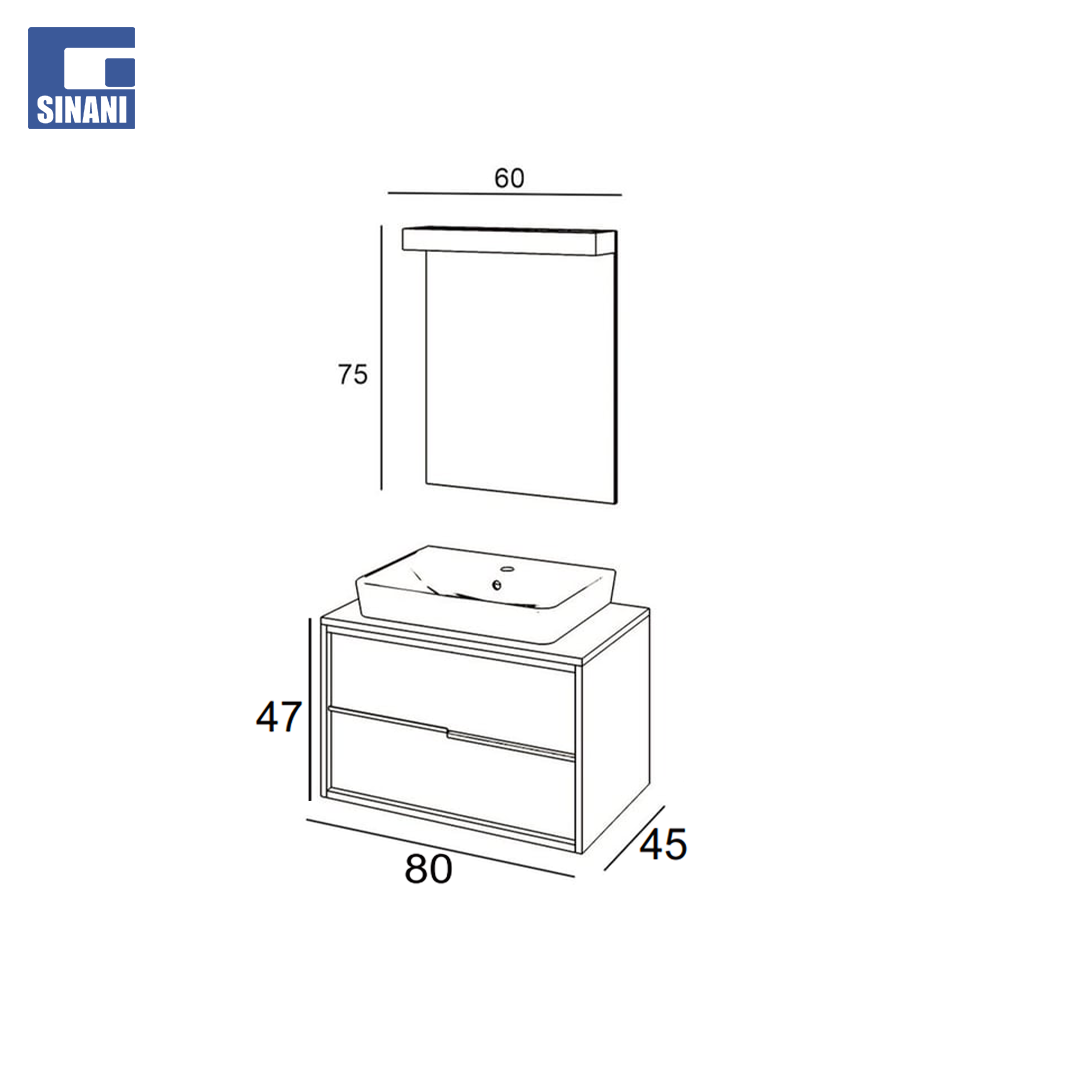 Mobilje tualeti Matia Retro Silver