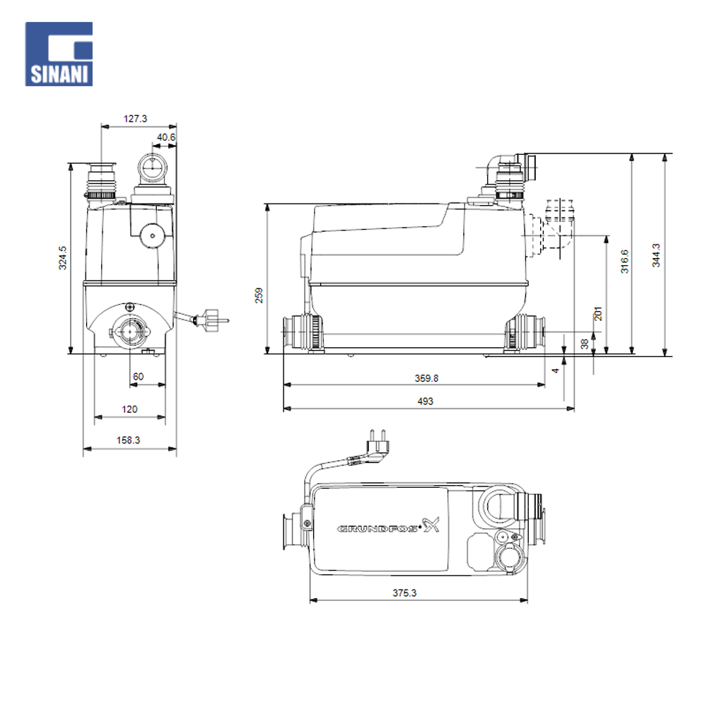 Pompe per lavapjate Sololift2 C-3