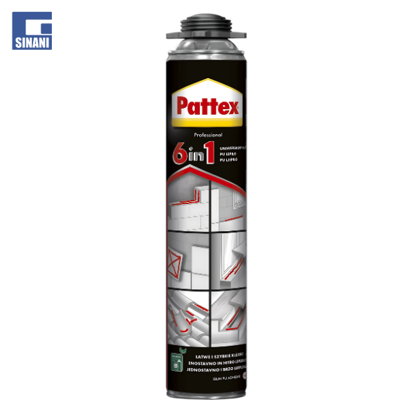 Shkumë Profesionale Pattex PU 6 në 1 për pistoletë 750 ml