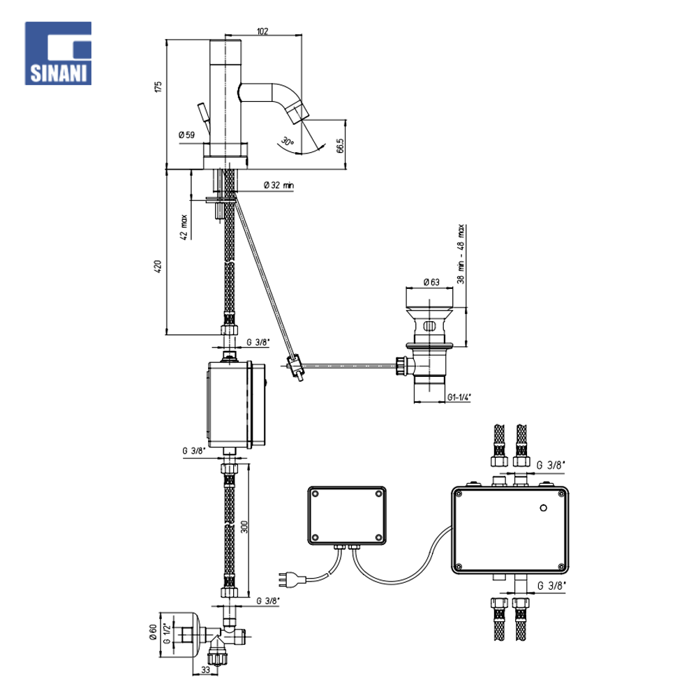 Grup lavamani me fotoelement COX