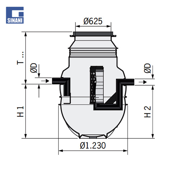 Oleopator P-SD - Ndarës të vajit në beton të përforcuar prej çeliku