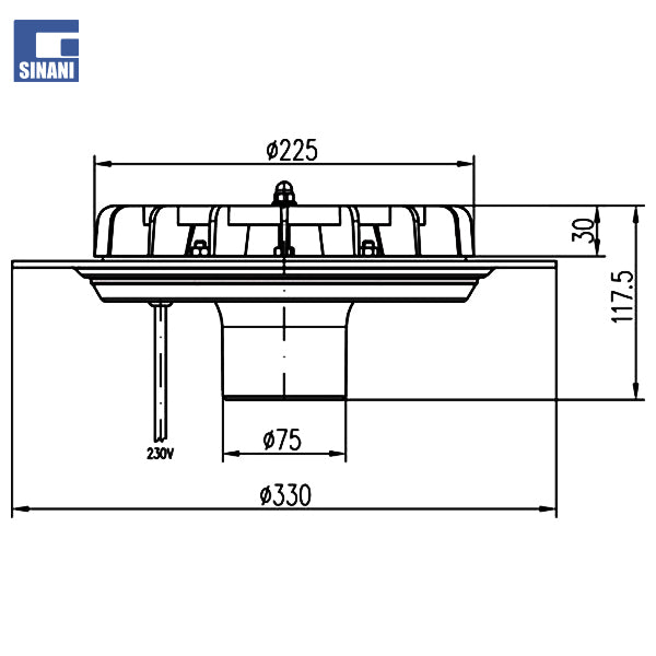 Piletë tarrace me vakum Hydramax DØ75 për mbledhjen e shiut