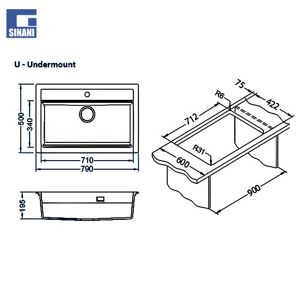 Lavapjatë graniti Atrox 40