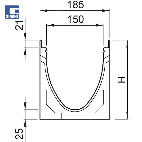 Trup kanaline Multiline V200 me buze te zinkuara