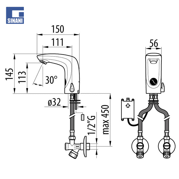 Grup lavamani elektronik Tube Plus