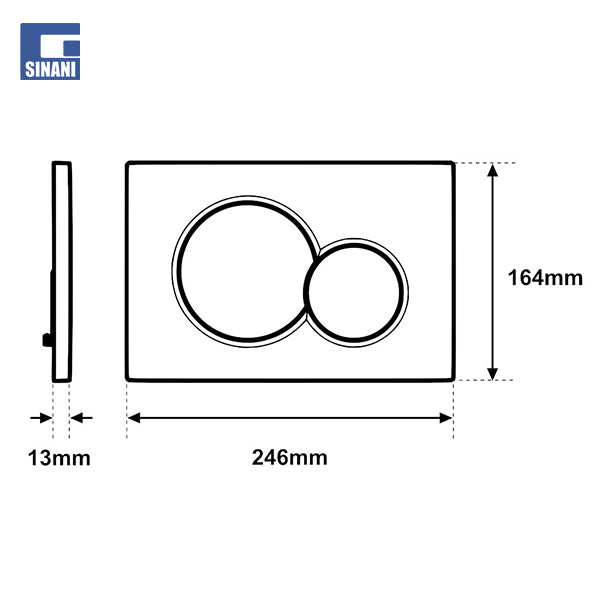 Buton kasete e kromuar me 2 butona