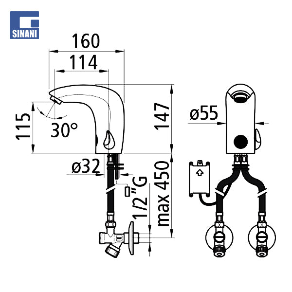 Grup lavamani elektronik Compacto