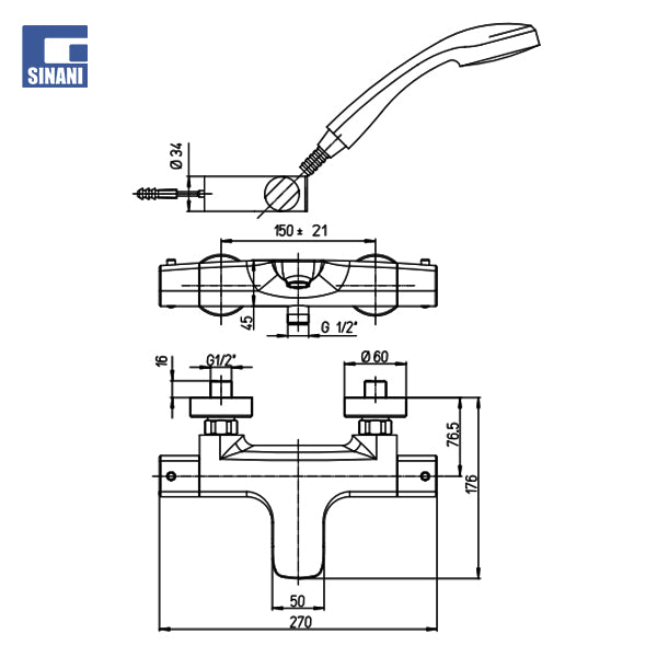 Grup vaske Nove me komplet dushi të rregullueshëm