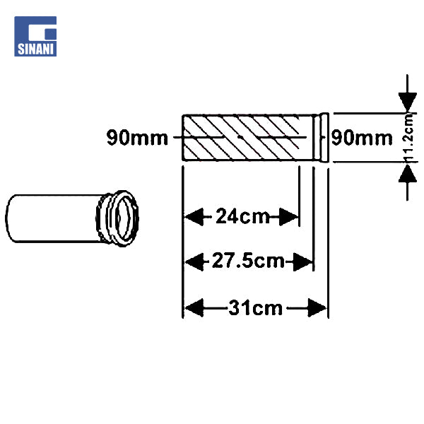 Manikotë WC-je PE e gjatë