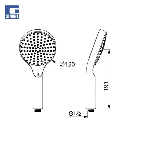 Koke dushi HansaActivejet Digital Ø120 me bluetooth dhe veteushqim